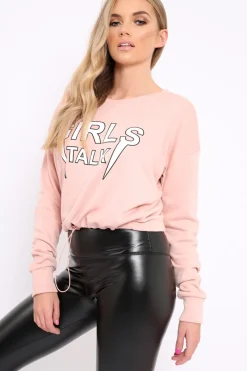 Rebellious Fashion Rose Crew Neck Girls Talk Jumper - Yasna