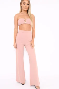 Rebellious Fashion Rose Deep Plunge Metal V Boobtube - Karolynn