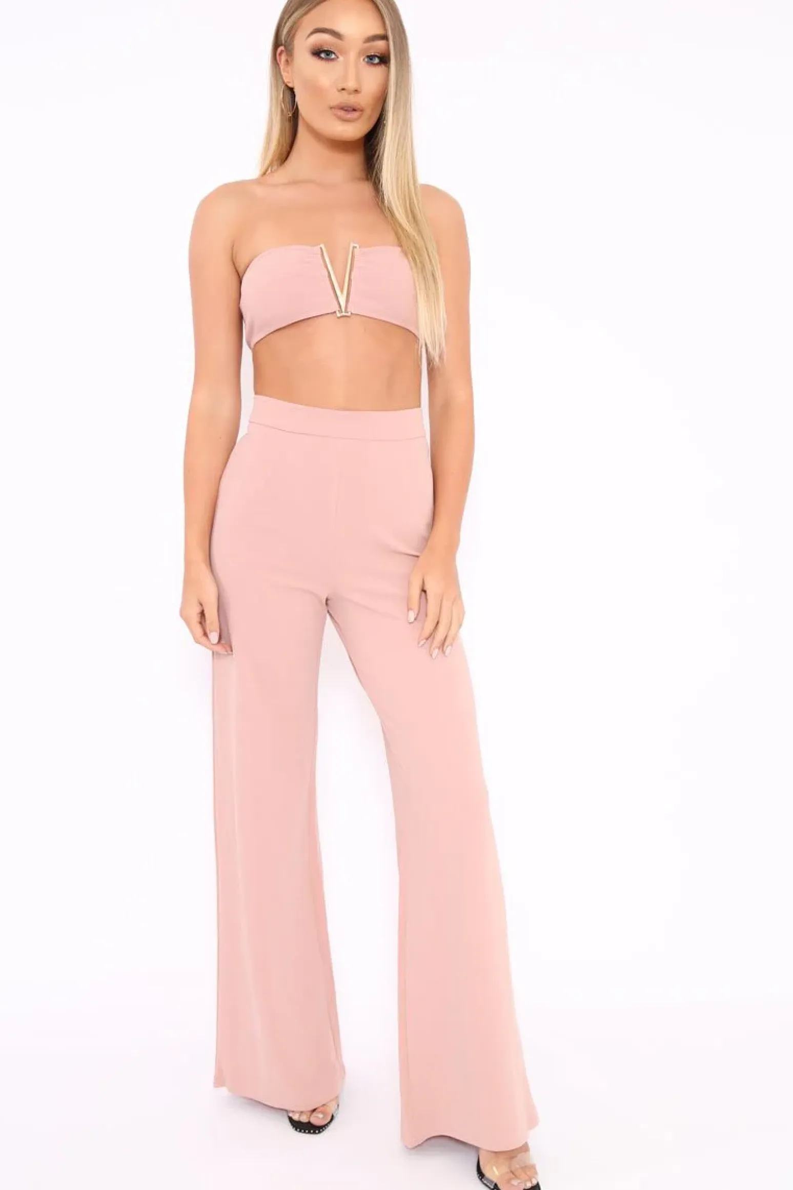 Rebellious Fashion Rose Deep Plunge Metal V Boobtube - Karolynn