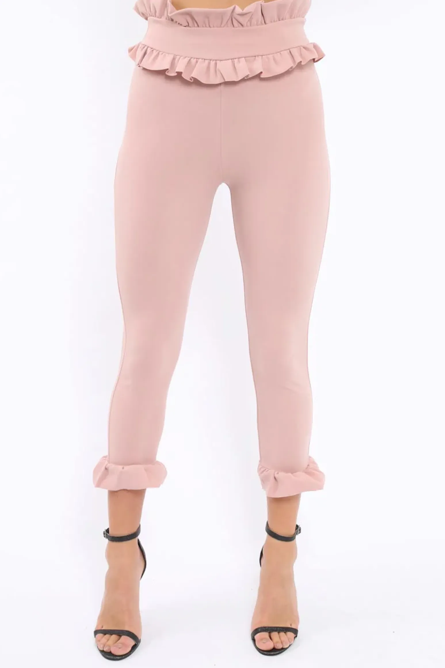 Rebellious Fashion Rose Frill Hem Trousers - Paisley