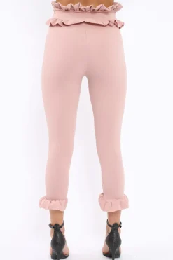 Rebellious Fashion Rose Frill Hem Trousers - Paisley
