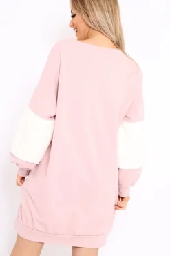 Rebellious Fashion Rose Jumper Dress with Fur Sleeves - Paris