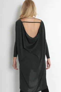 Rebellious Fashion Rose Khaki Drooped Back Jumper