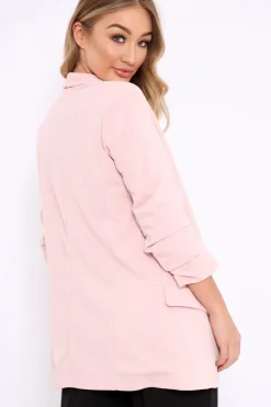 Rebellious Fashion Rose Open Front Ruffled Sleeves Blazer - Kanna