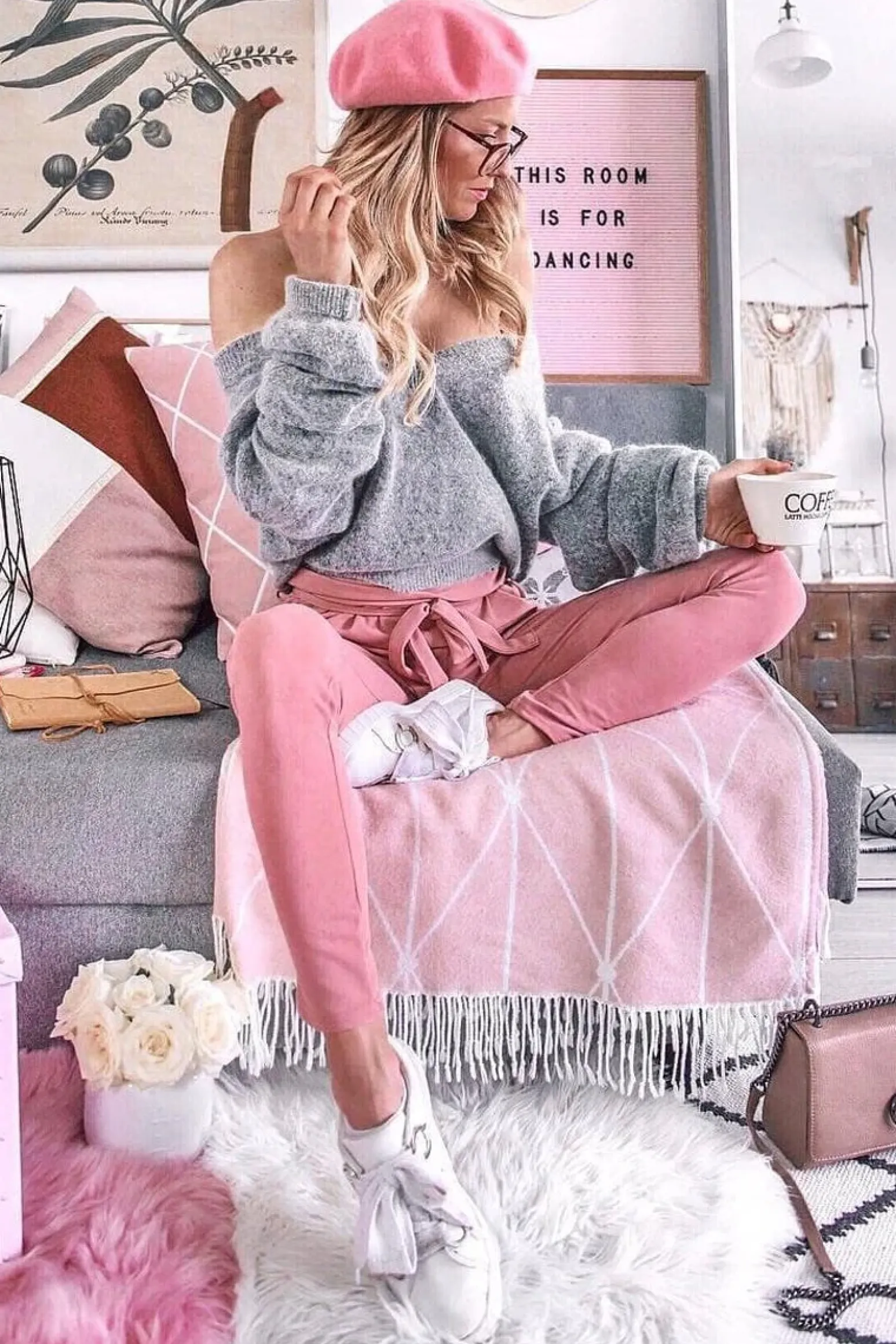 Rebellious Fashion Rose Paper Bag Tie Waist Cigarette Trousers - Karmen
