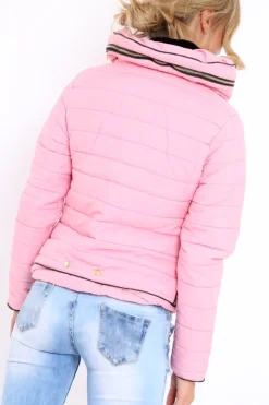 Rebellious Fashion Rose Pink Padded Coat - Zara