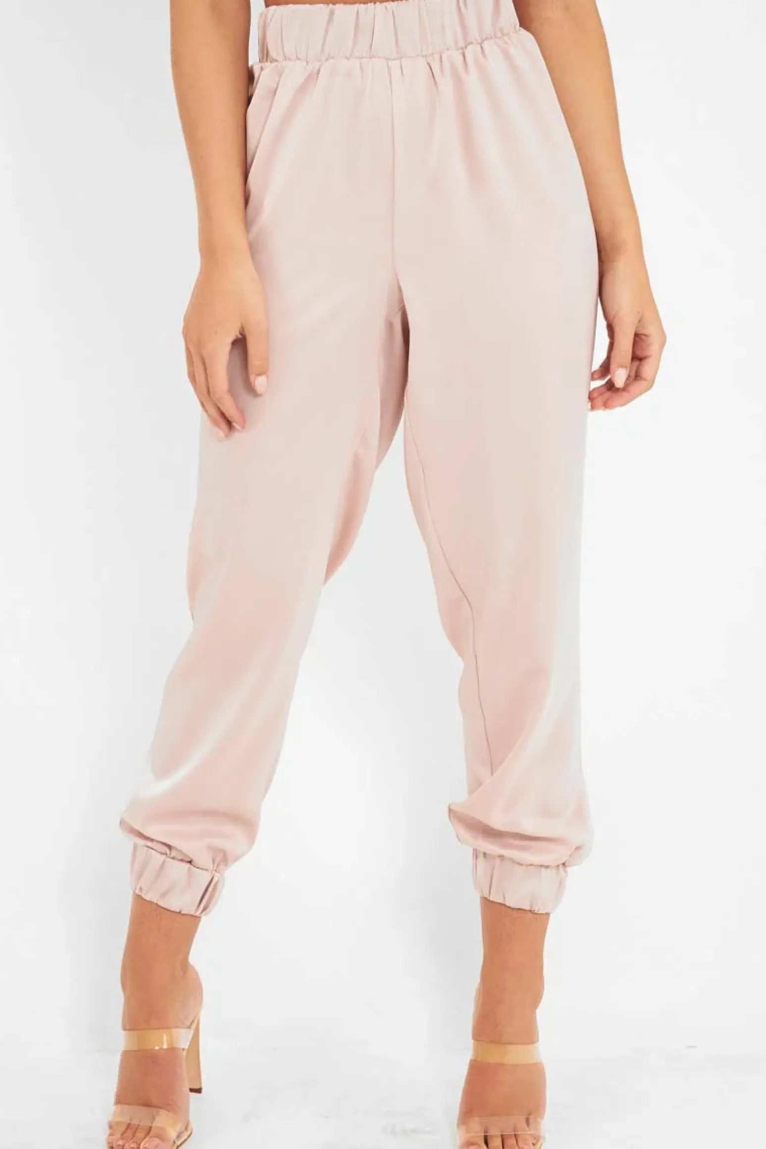 Rebellious Fashion Rose Shiny Woven Cargo Trousers - Atley
