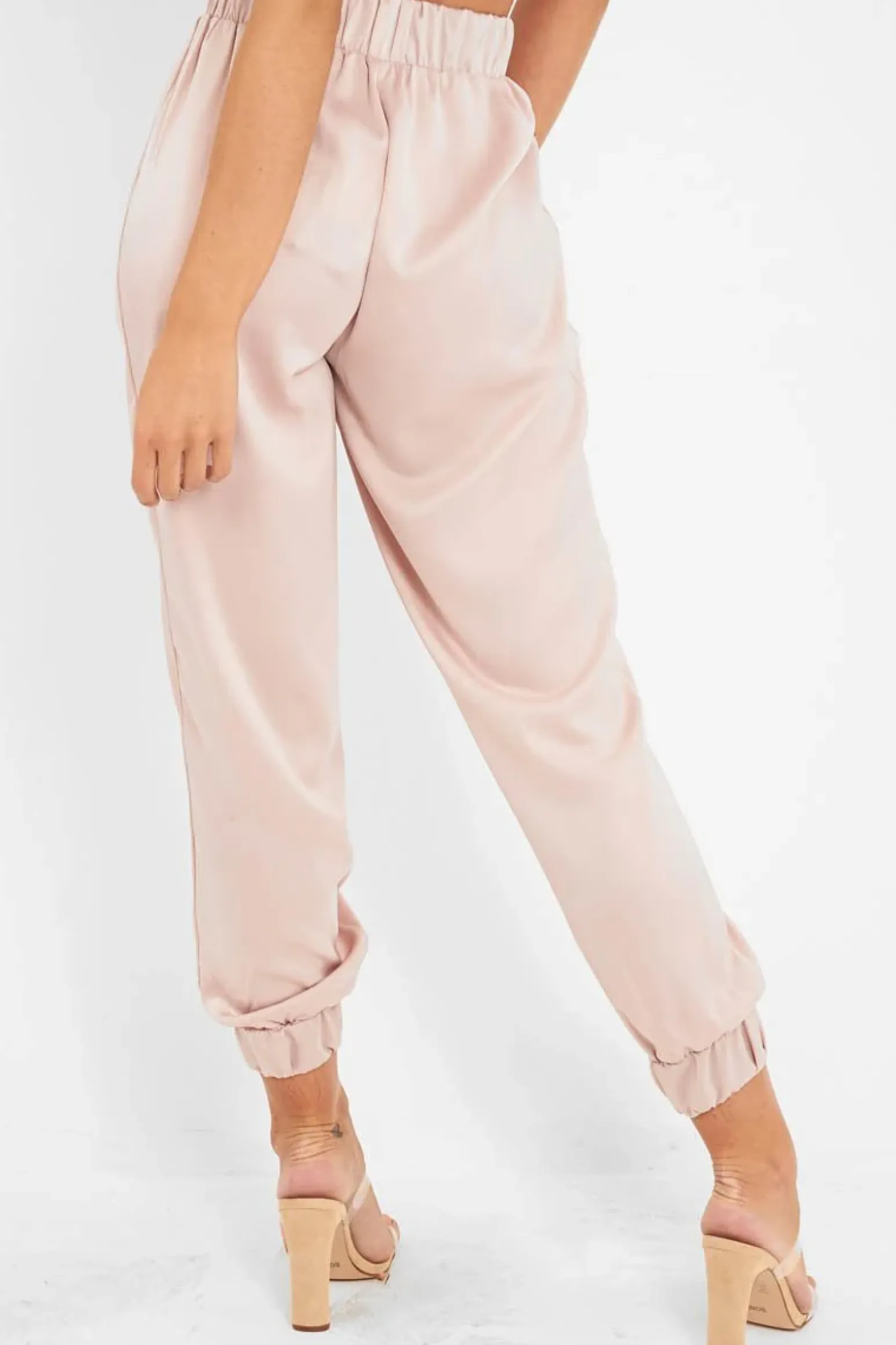 Rebellious Fashion Rose Shiny Woven Cargo Trousers - Atley