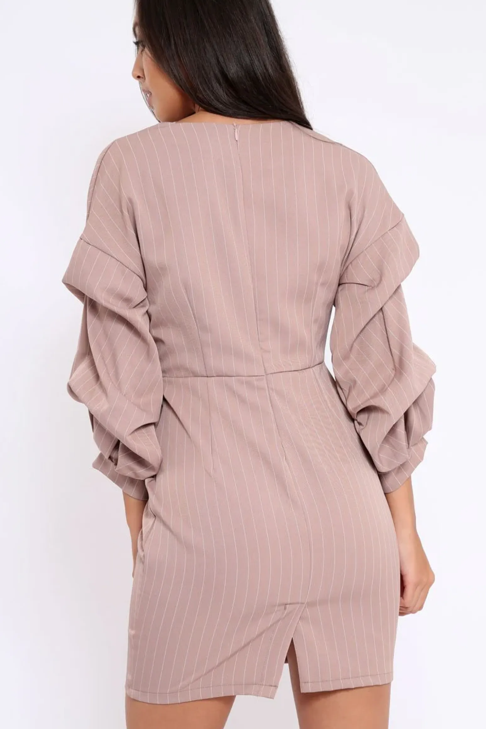Rebellious Fashion Rose Striped Wrap Front Dress - Chelsea