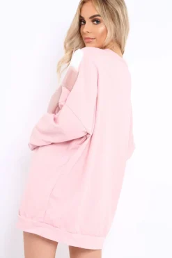 Rebellious Fashion Rose with White and Rose Chevron Fur Jumper Dress- Lula