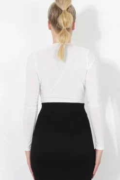 Rebellious Fashion Roxie White V Neck Bodysuit