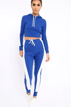 Rebellious Fashion Royal Blue Tracksuit with White Stripe - Sascha
