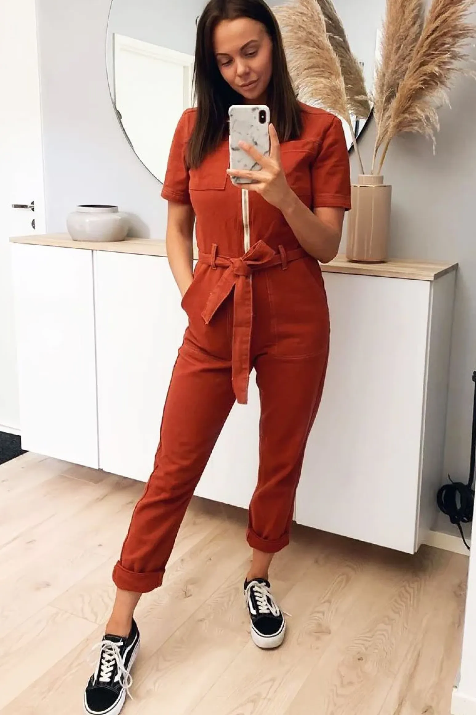 Rebellious Fashion Rust Denim Utility Boilersuit - Chayse