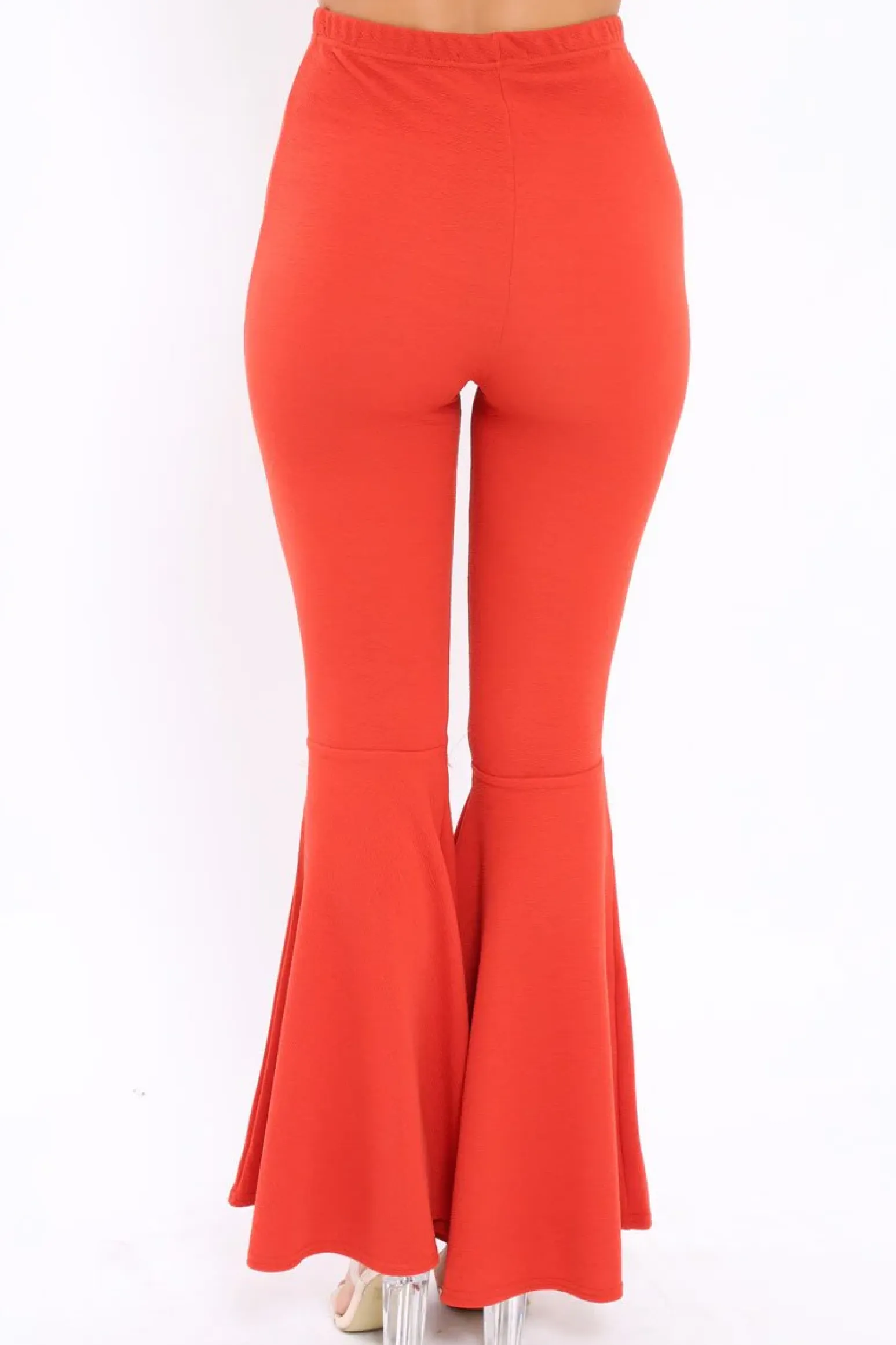 Rebellious Fashion Rust Extreme Flare Trousers - Becki