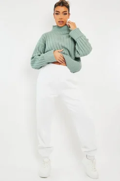 Rebellious Fashion Sage Knit High Neck Jumper - Jaelynn