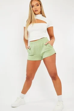 Rebellious Fashion Sage Quilted Lounge Shorts - Alaiza