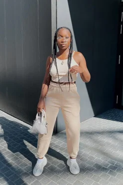 Rebellious Fashion Sand Oversized Joggers - Erica