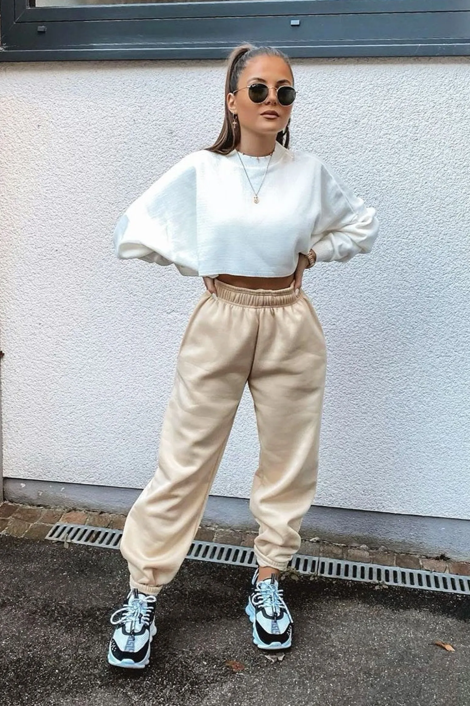 Rebellious Fashion Sand Oversized Joggers - Erica