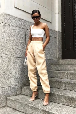 Rebellious Fashion Sand Oversized Joggers - Erica