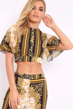 Rebellious Fashion Scarf Print Crop Top - Suzie