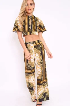 Rebellious Fashion Scarf Print Crop Top - Suzie