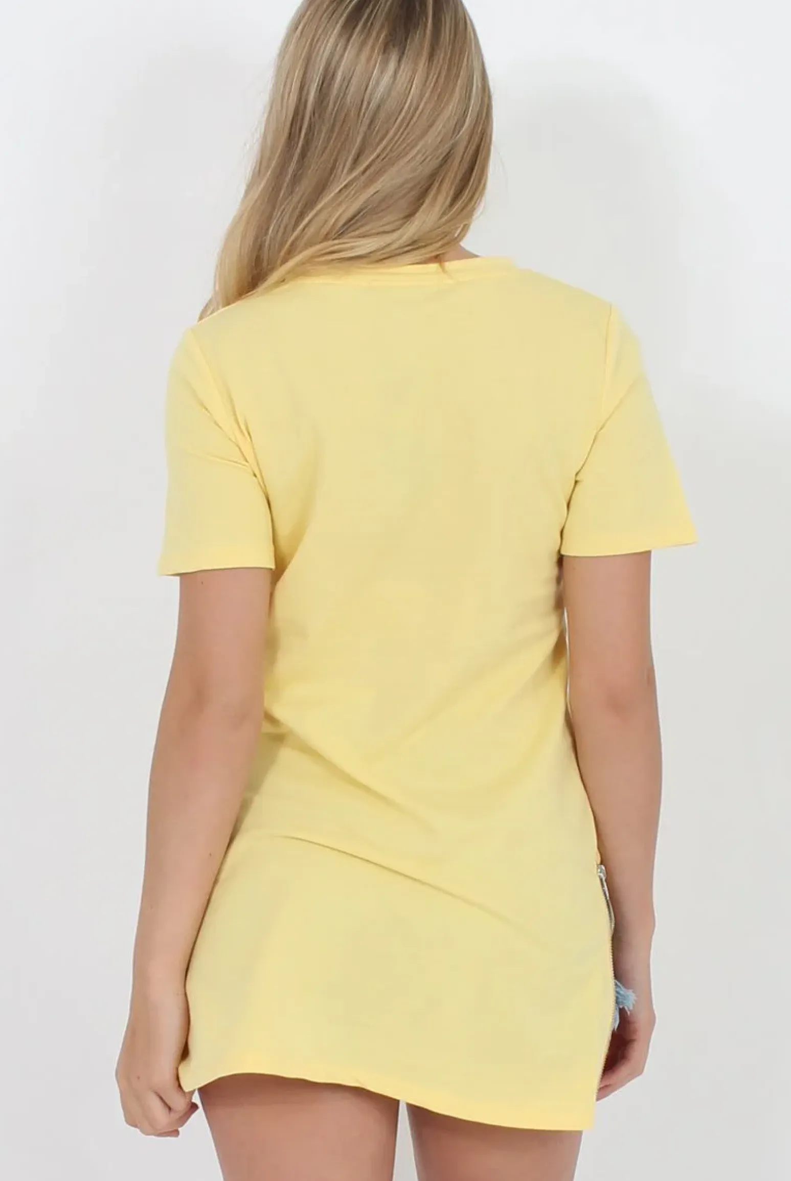 Rebellious Fashion Selfmade Yellow 3-D Slogan T-Shirt - Chandler