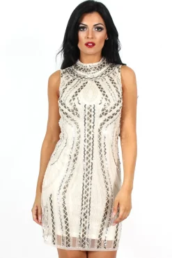 Rebellious Fashion Serena White Sequin Bodycon Dress