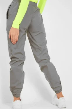 Rebellious Fashion Silver Elasticated Jogger Style Trousers - Freddie