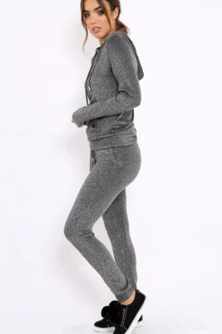 Rebellious Fashion Silver Metallic Tracksuit - Sinead
