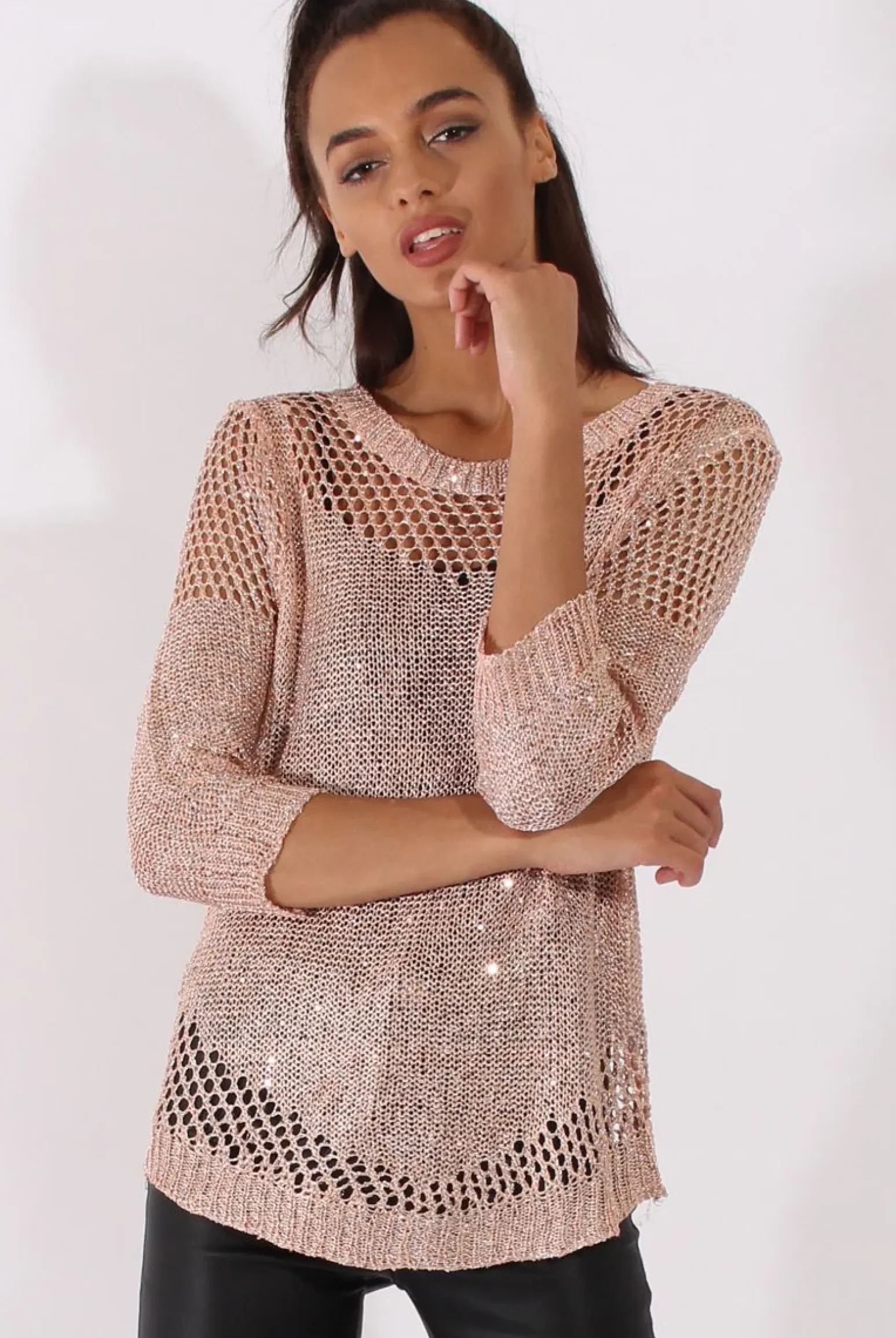 Rebellious Fashion Silver Sparkle Sweater - Bella