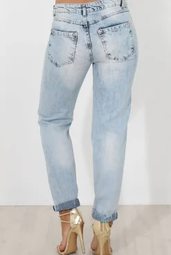 Rebellious Fashion Sina Light Blue Boyfrend Jeans
