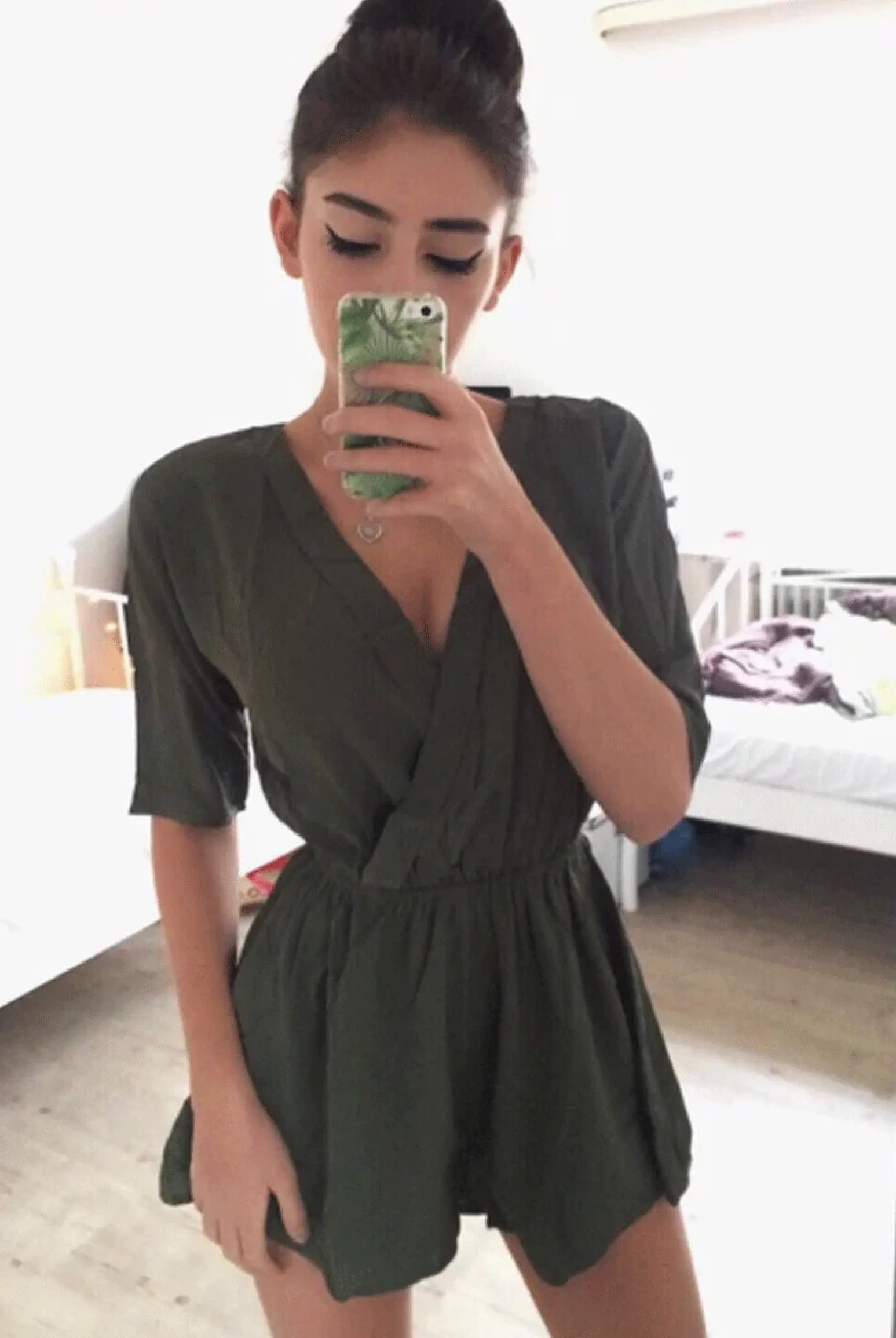Rebellious Fashion Soren Khaki Cross Over Playsuit