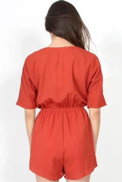 Rebellious Fashion Soren Rust Cross Over Playsuit