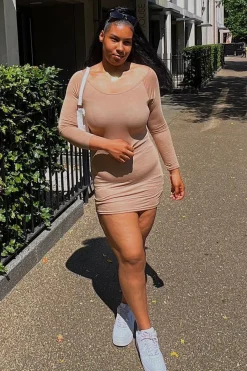 Rebellious Fashion Stone Bardot Jersey Mini Dress - Alayna