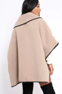 Rebellious Fashion Stone Buckle Clasp Poncho - Jozie