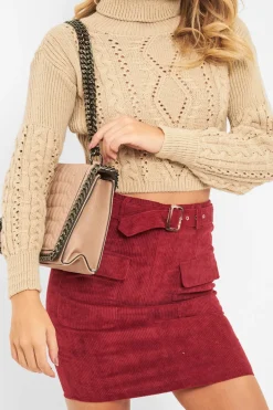Rebellious Fashion Stone Cable Knit Roll Neck Jumper - Maelie