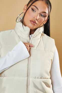Rebellious Fashion Stone Cropped Puffer Gilet - Zura