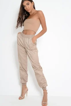 Rebellious Fashion Stone Cuffed Leg Cargo Trousers - Kyrah