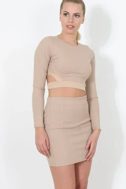 Rebellious Fashion Stone Cut Out Two Piece - Arianna