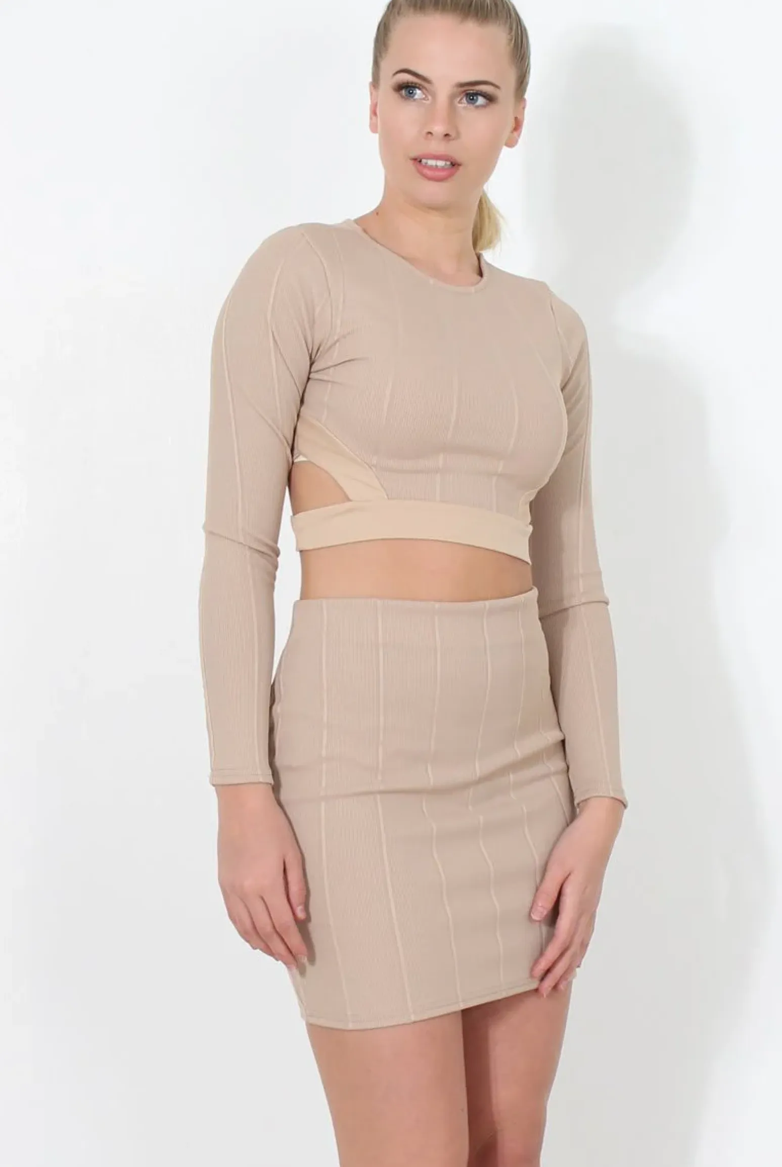 Rebellious Fashion Stone Cut Out Two Piece - Arianna