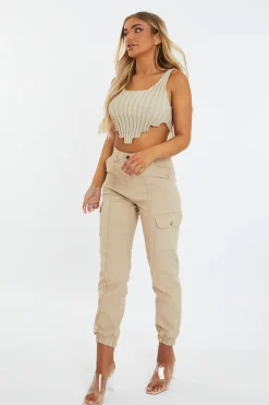 Rebellious Fashion Stone Distressed Knit Crop Top - Dani