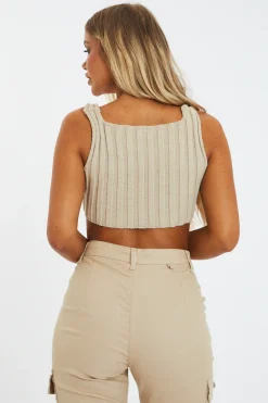 Rebellious Fashion Stone Distressed Knit Crop Top - Dani