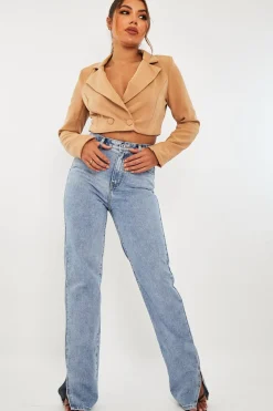 Rebellious Fashion Stone Double Button Cropped Blazer - Dolly