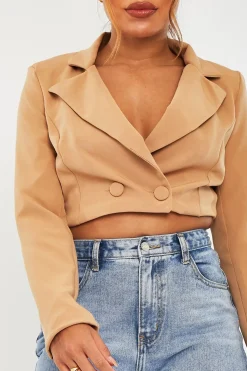 Rebellious Fashion Stone Double Button Cropped Blazer - Dolly