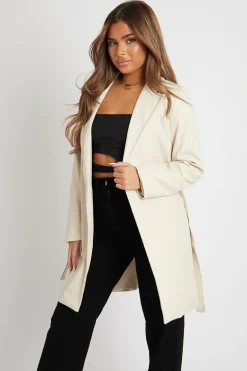 Rebellious Fashion Stone Faux Leather Belted Jacket - Myani