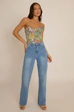 Rebellious Fashion Stone Floral Tapestry Corset Top - Fallon