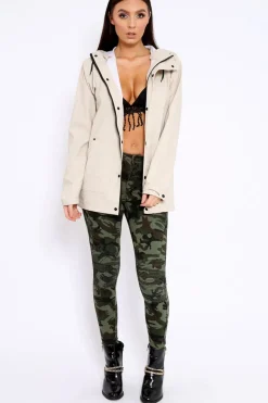 Rebellious Fashion Stone Hooded Rain Jacket - Fox
