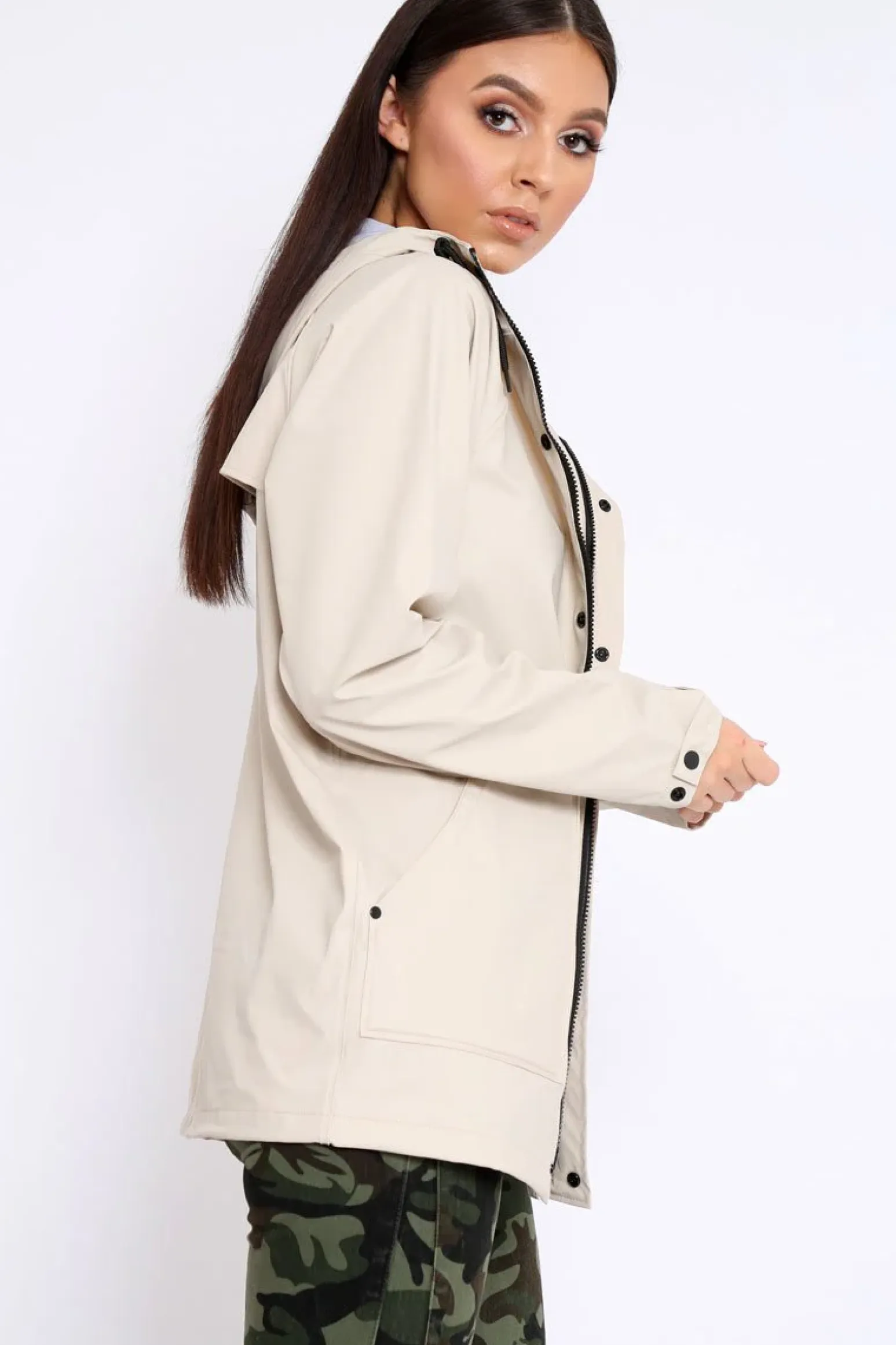 Rebellious Fashion Stone Hooded Rain Jacket - Fox