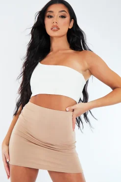 Rebellious Fashion Stone Jersey Bodycon Mini Skirt - Capri