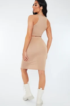 Rebellious Fashion Stone Jersey Midi Skirt - Aileen